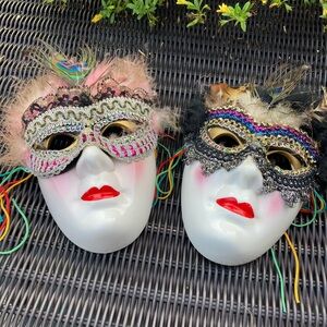 Two Porcelain Masquerade masks